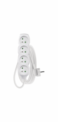 Prodlužovací kabel 3 m / 4 zásuvky / bílý / PVC / 1,5 mm2