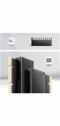 AXAGON PCEM2-XS, PCIe x16 - M.2 NVMe M-key slot adaptér, kryt s chladičem pro pasivní chlazení