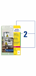 Etikety AVERY Avery Zweckform 210mm x 148mm, A4, matné, bílé, 2 etikety, velmi odolné, baleno po 20 ks, L4717-20, pro l tiskárny
