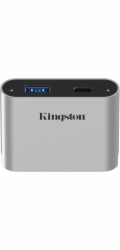 Kingston Workflow USB miniHub (stříbrný/černý, USB-C, USB-A)