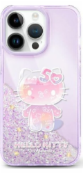 Hello Kitty Hello Kitty HKHCP16SL50PPU Pevný kryt s tekutými třpytkami pro iPhone 16 6.1 fialový/fialový - oslava 50. výročí