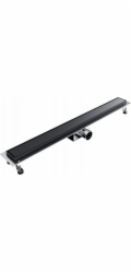 SpiroFlex 500 liniový sprchový žlab AQUA STEEL LA BLACK s hladkým roštem BGM (S)