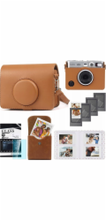 Sada 5v1 Pouzdro + Sklo + Album 64x + Pouzdro Fotky + Rámečky pro Fuji Instax Mini Evo / Hnědá