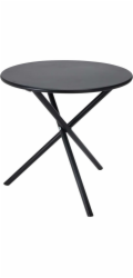 Zahradní stůl kulatý kovový 48 x 48 cm černá KO-X59000100