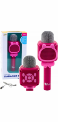 LeanToys Bezdrátový Bluetooth karaoke mikrofon s nahráváním a měničem hlasu, růžový