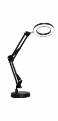 Platinet STOLNÍ KRESLICÍ LAMPA MAGNIFY 10W, 1 HLAVICE, 48 LED, 3x ZVĚTŠOVACÍ ČOČKA, PATICE, S NABÍJEČKOU, ČERNÁ [46025]