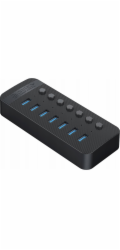 Orico 7portový HUB s USB-A 3.0 přepínačem - černý