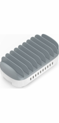Chytrá 10portová USB nabíjecí stanice – bílá