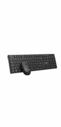 Klávesnice C-TECH WLKMC-03, bezdrátový combo set s myší, černý, USB, CZ/SK