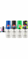 Sodastream Terra Saturator + 2 lahve + Černý plyn + Pepsi sirup, Pepsi Zero, Pepsi Lime, 7Up