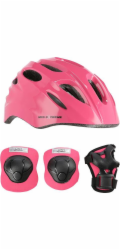 Nils Extreme Růžová helma MTW01+H210 s chrániči velikost XS