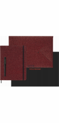 Moleskine Shine sběratelská sada, aktovka + plnicí pero Kaweco + nedatovaný diář, metalická červená