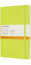 Moleskine Zápisník Classic L (13x21cm), linkovaný, měkká vazba, 192 stran, citronovo zelená