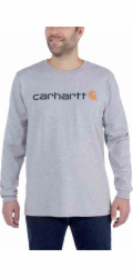 Carhartt Tričko Carhartt EMEA Signature s dlouhým rukávem, šedé