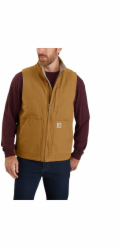 Carhartt Hnědá vesta Washed Duck Sherpa Lined