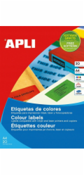 Apli Barevné etikety APLI, 70x37 mm, zaoblené, zelené, 20 listů.