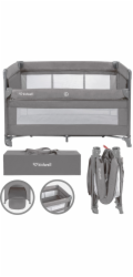 Kidwell Cestovní postýlka Blissy Lift Gray se dvěma patry