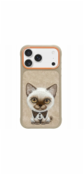 Nimmy Kryt Big Eyed Pet 2.0 s kočkou pro iPhone 17 béžový
