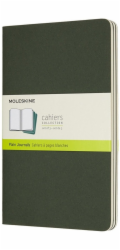 Moleskine Sada 3 zápisníků Cahier, L, 13x21cm, bez potisku, 80 stran, myrtově zelená