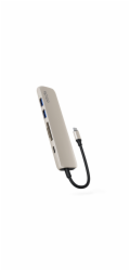 Epico 6v1 hliníkový USB-C 8K hub - bílá
