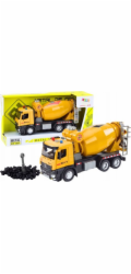 LeanToys Žlutý domíchávač betonu Třecí pohon Světlo a zvuk