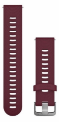 Garmin Silikonový řemínek na zápěstí Quick Release 20 (třešňový/ocelově stříbrný) (010-11251-1C)