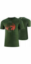 Brubeck SS1265M Pánské tričko s krátkým rukávem OUTDOOR WOOL PRO tmavě zelené XL - BEAR 4