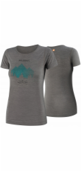 Brubeck SS1272W Dámské tričko s krátkým rukávem OUTDOOR WOOL PRO šedé L - MOUNTAINS 9