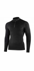 Brubeck LS1610M Pánská mikina s krátkým zipem EXTREME MERINO černá XXL