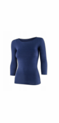 Brubeck LS1628W Dámské tričko COMFORT MERINO s 3/4 rukávy, tmavě modré, velikost L