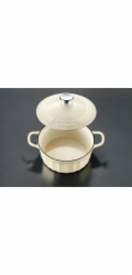 Mellow Yellow BUYDEEM Smaltovaný litinový hrnec 2,9 l, model CP521, barva Oat White
