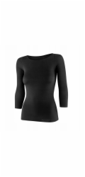 Brubeck LS1628W Dámské tričko COMFORT MERINO s 3/4 rukávem, černé, velikost M