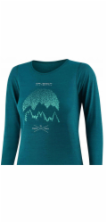 Brubeck LS1415W Dámské tričko s dlouhým rukávem OUTDOOR WOOL PRO zelené L - MOUNTAINS 13