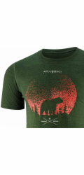 Brubeck Pánské tričko s krátkým rukávem OUTDOOR WOOL PRO tmavě zelené S - BEAR 4