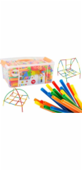 LeanToys Sada brček pro 3D stavbu v barevné krabičce 800 dílků