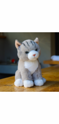 Rappa Plyšová kočka sedící šedá 23 cm SOFT COLLECTION, ECO-FRIENDLY