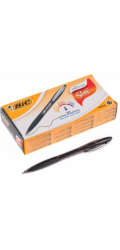 Bic Kuličkové pero BIC ATLANTIS s kovovým klipem a výsuvným mechanismem, černé, 12 kusů - 902133