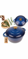 Atusa Smaltovaný litinový hrnec 26 cm 5 l, modrá barva