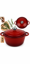 Atusa Smaltovaný litinový hrnec 24 cm 4 l HAGE ČERVENÝ