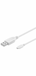 PremiumCord Kabel micro USB 2.0, A-B 5m, bílá