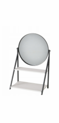 Boltze Stojací zrcadlo ACAPULCO s poličkou, kulaté, výška 50,5 cm