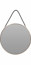 H&S Decoration Zrcátko růžovo-zlaté na popruhu 38 cm