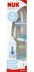NUK lahev s indikátorem teploty 6-18m First Choice 10216248 300 ml