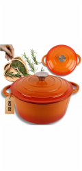 Atusa Smaltovaný litinový hrnec 22 cm 3 l HAGE oranžová