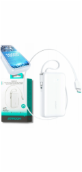 Joyroom Powerbanka JR-PR2L 10000mAh 35W s vestavěným zatahovacím kabelem USB-C a kabelem Lightning Lanyard - bílá