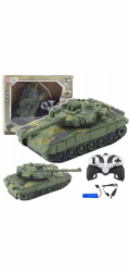 LeanToys Vojenský tank T90, dálkově ovládané, RC světla, zvuky, zelená 1:18