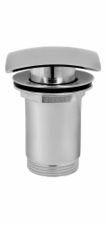 Ferro Zátka Automatic click-clack Quadro 5/4 velká čtvercová, kartáčovaný nikl (S284)