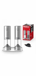Webber ELEKTRICKÝ MLÝNEK NA PEPŘ A SŮL, BATERIE, USB MLÝNEK NA SŮL, 2 KS