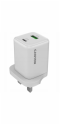 Canyon CU45AC GaN 45W 1xPD 1xQC UK nástěnná nabíječka bílá