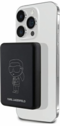 Karl Lagerfeld Powerbanka Karl Lagerfeld Indukční powerbanka KLPBM5KIOTTGK 5000mAh černá/černá NFT Outline Ikonik MagSafe